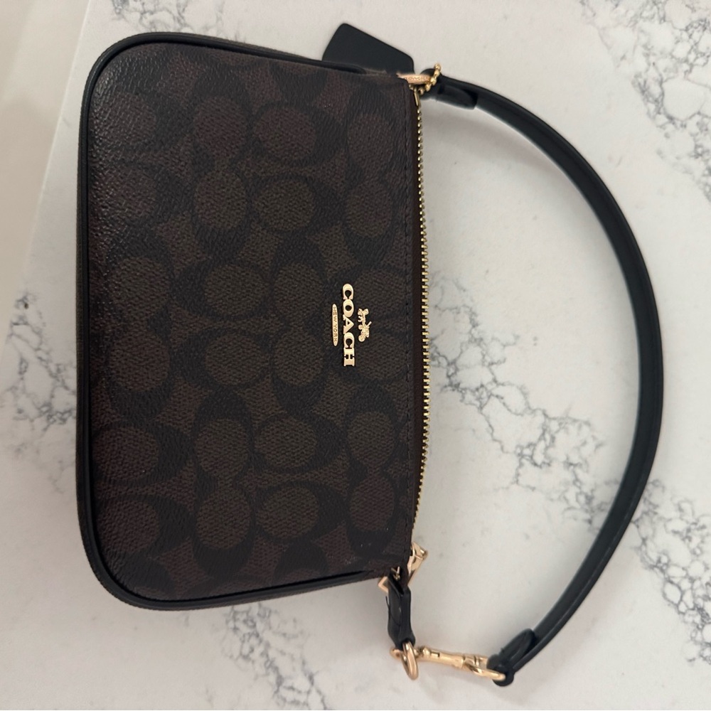 Coach Signature Brown and Black mini purse